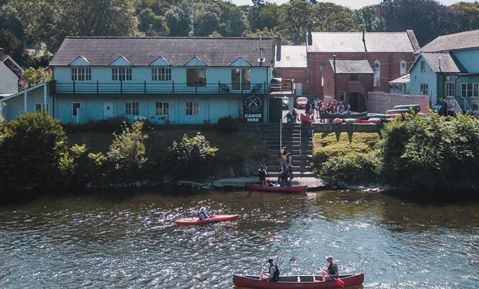 Wye Valley Canoes private launching site in Glasbury-on-Wye